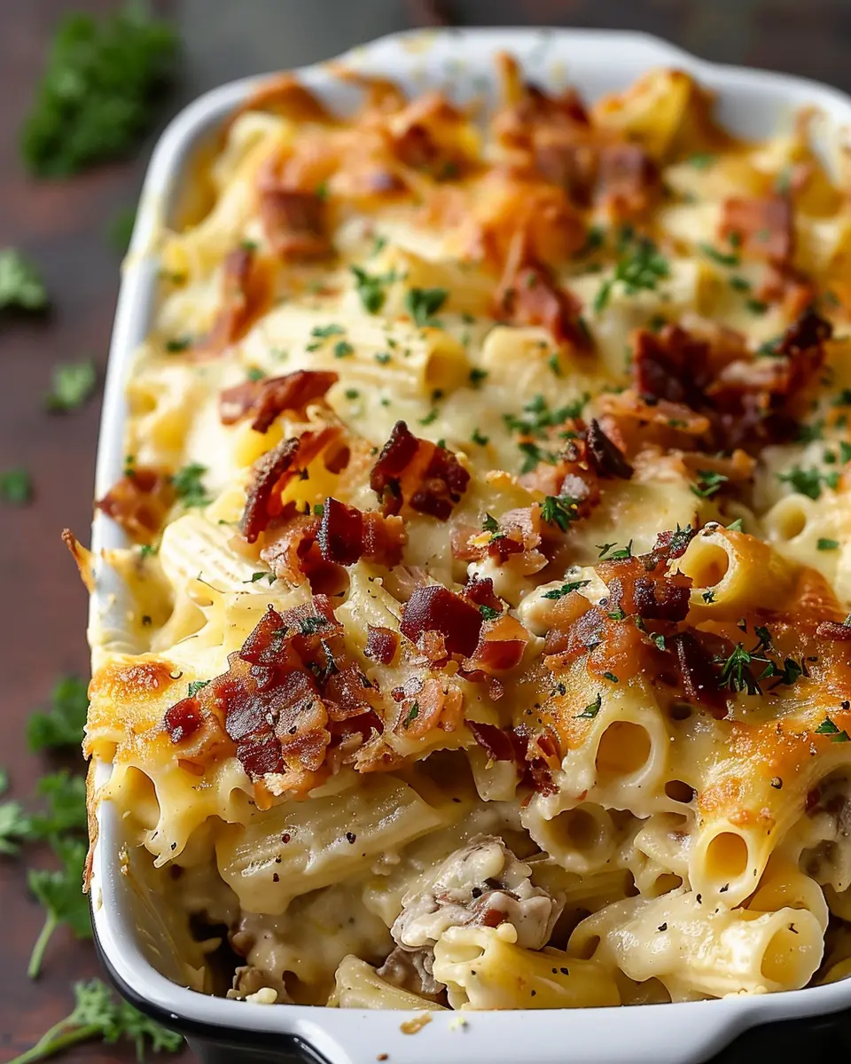 Crazy Good Casserole with Turkey Bacon and Chicken Ham Delight