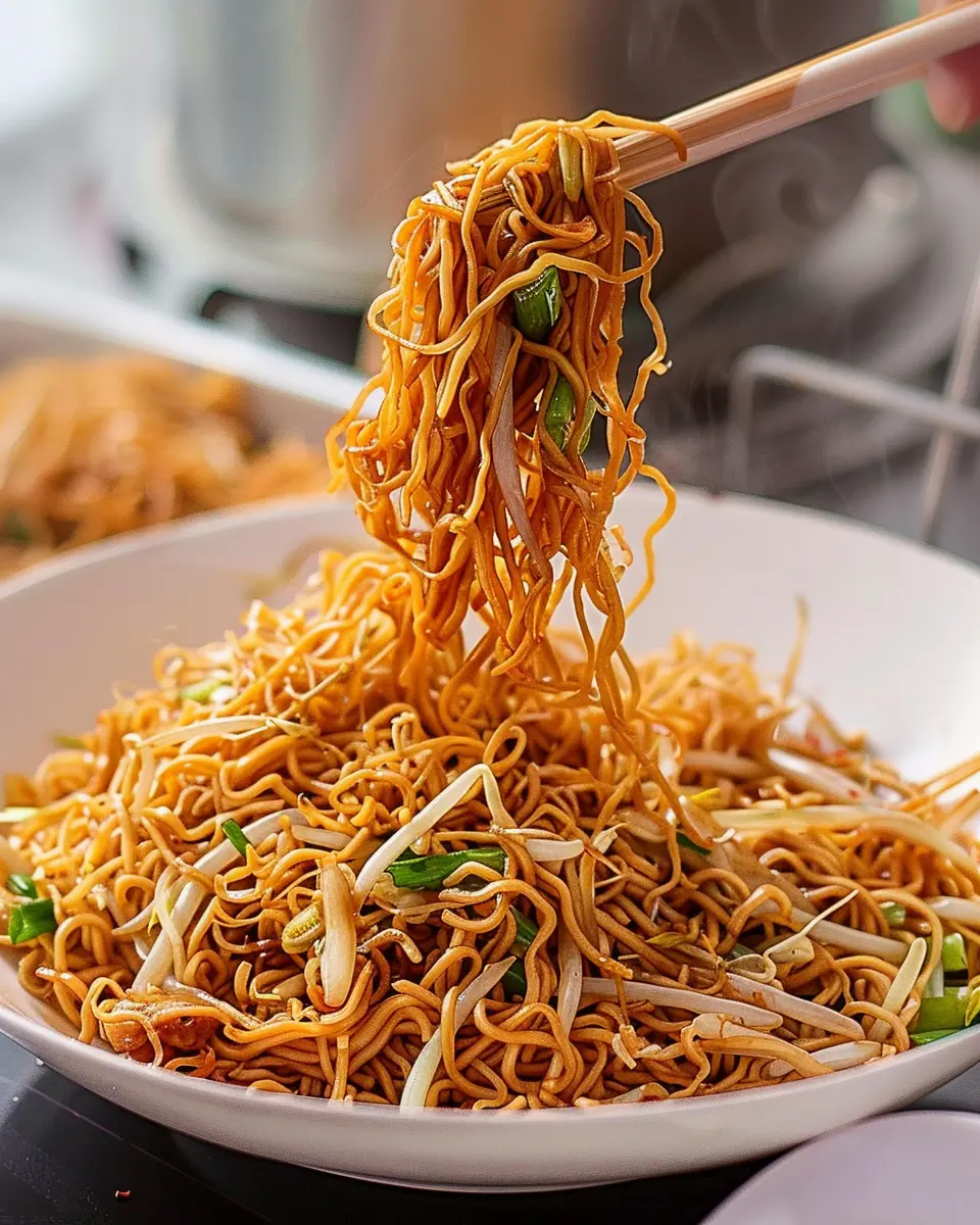 Cantonese Chow Mein: Easy Recipe with Turkey Bacon and Chicken Ham