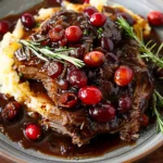 Slow-Braised Beef Roast with Cranberry Balsamic Glaze