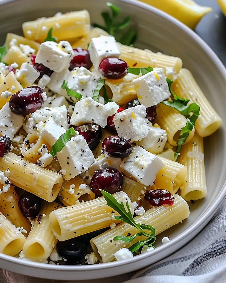 Feta Cranberry Rigatoni Salad: Easy Lemon Vinaigrette Delight