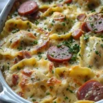 Classic Crockpot Pierogi Casserole with Kielbasa