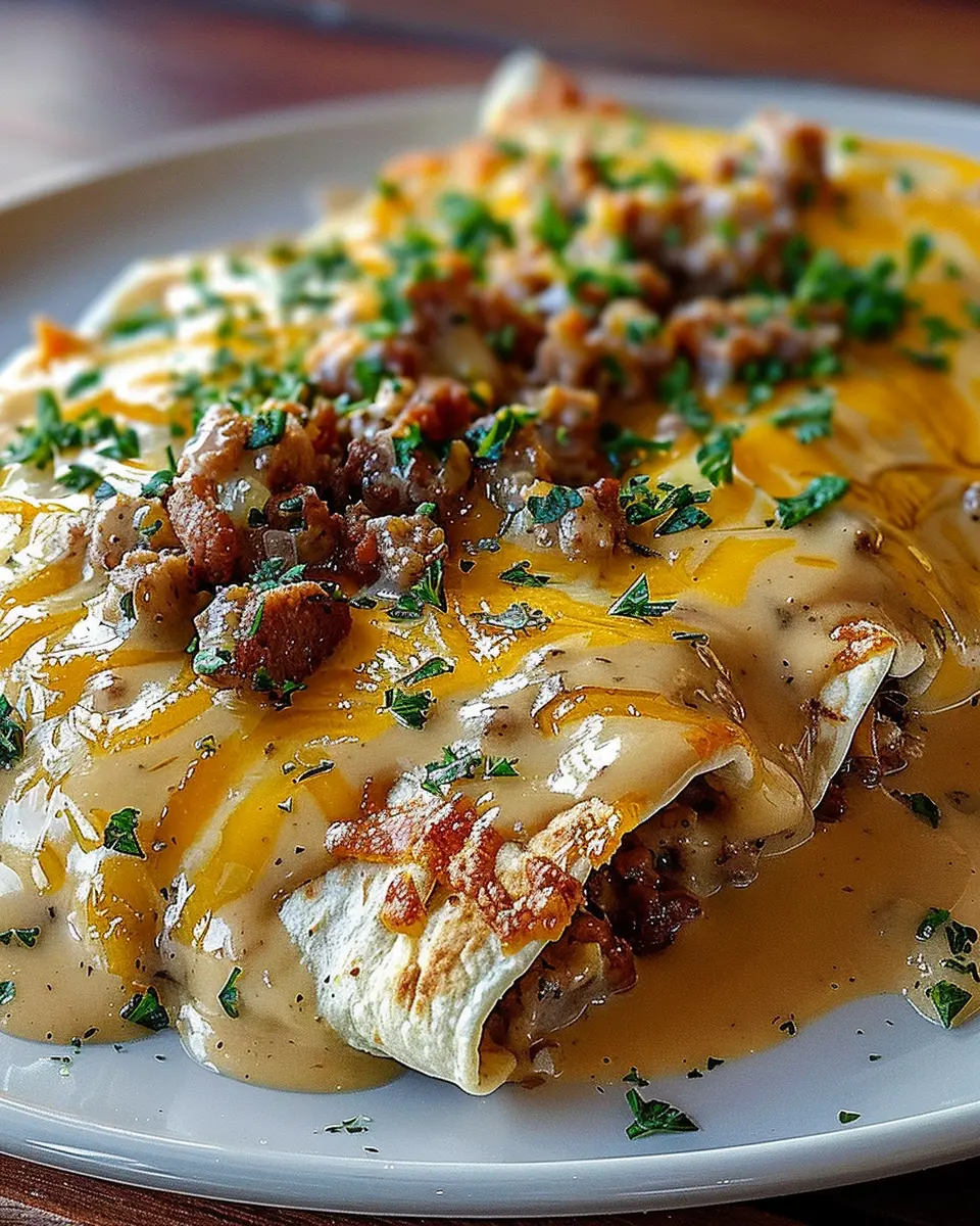 Southern Breakfast Enchiladas with Sausage Gravy: Easy and Indulgent