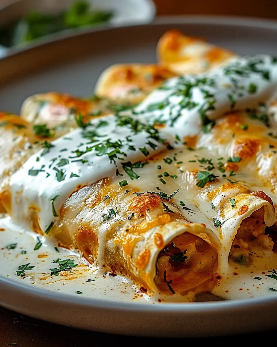 Chicken Enchiladas with Sour Cream White Sauce: Indulgent &amp; Easy